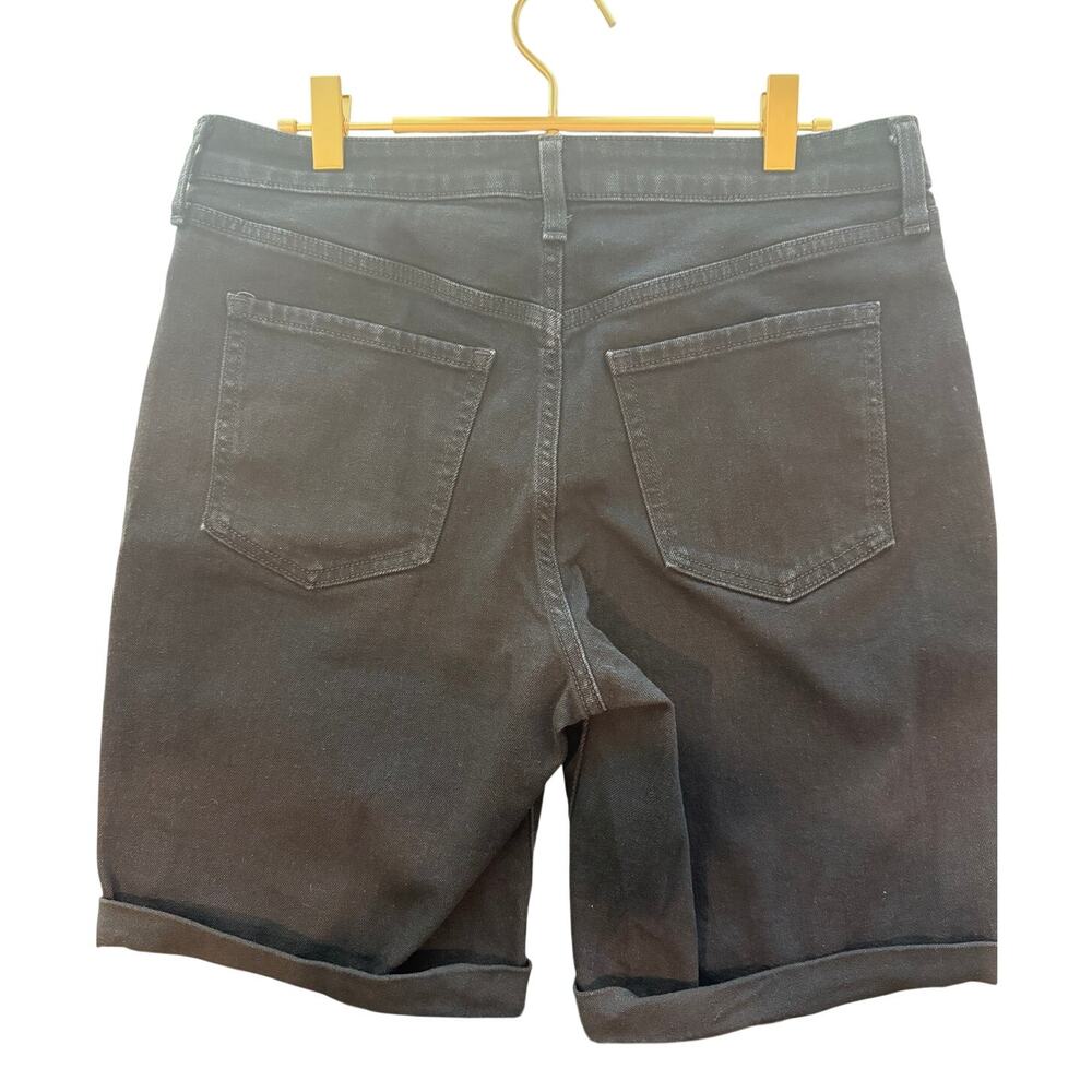 ✨ OLD NAVY Black High Waist WOW Bermuda Shorts 8 Stretch Cuffed EUC 🖤 - Picture 3 of 5